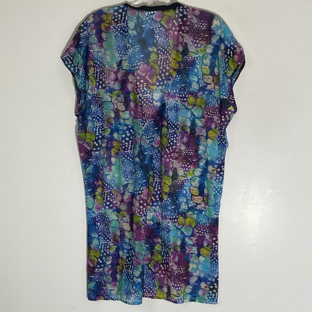 Profile By Gottex Top Swim Coverup Womens 22W Multicolor Coral Lace Flowy Beach - Picture 9 of 12